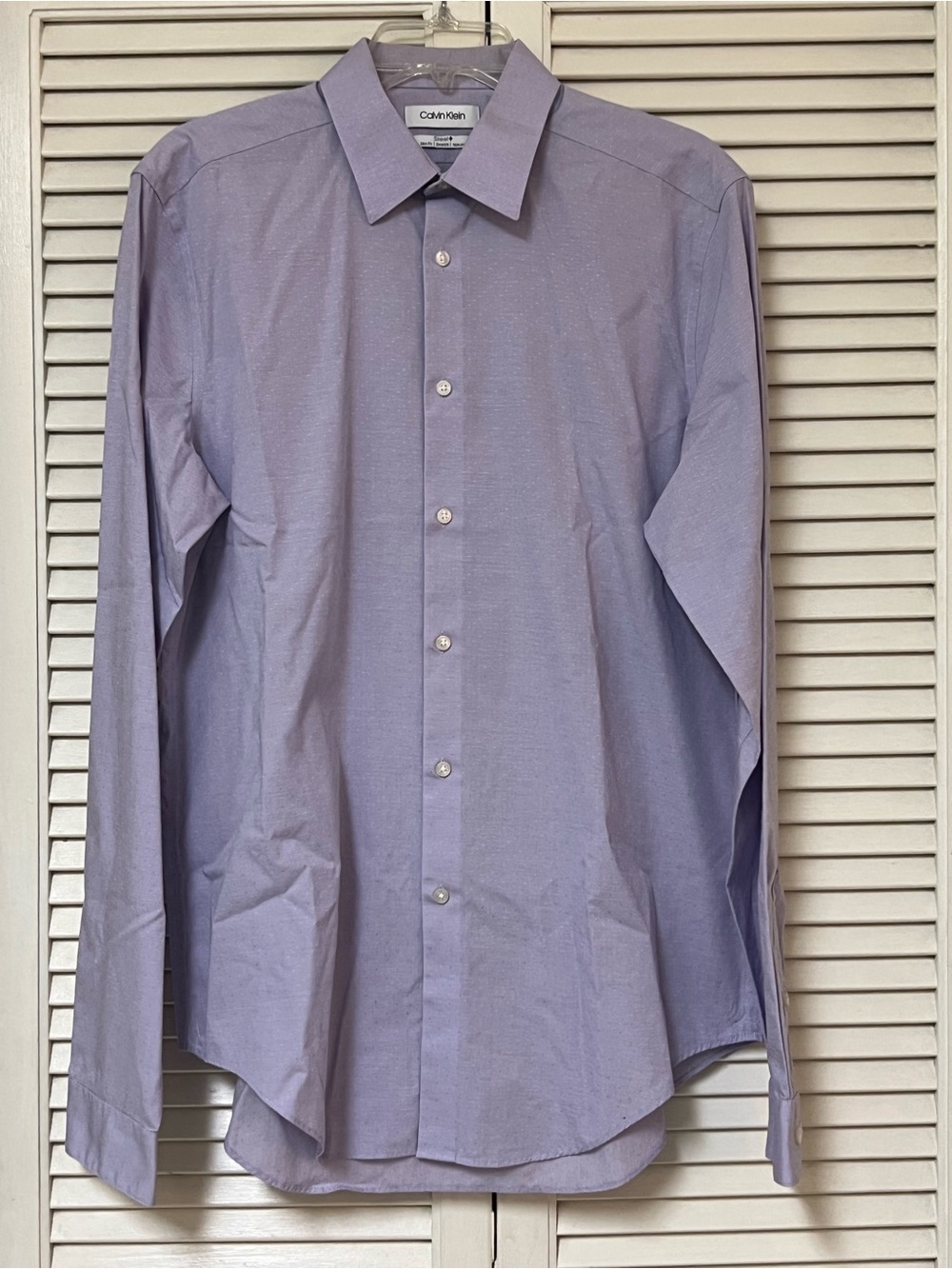 Calvin Klein Purple Steel Plus Slim Fit Stretch Non Iron Shirt Size 16 36/37 EUC